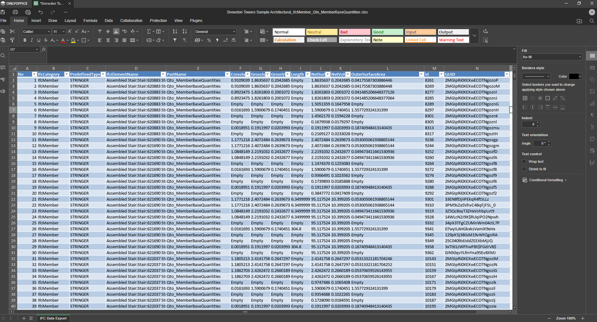 Export selected data to Excel
